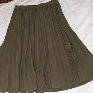 Pleated Green Skirt